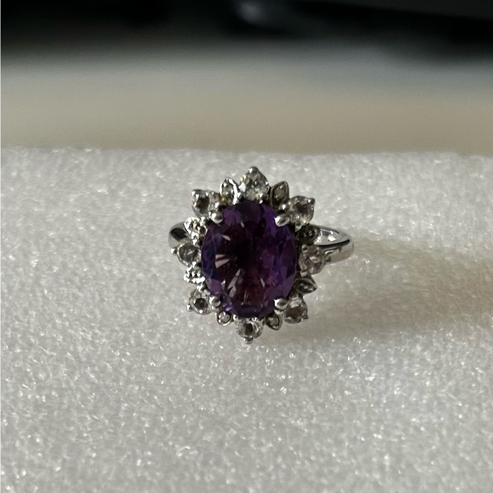Sparkly Purple Gemstone Ring Size 7 - Picture 7 of 17